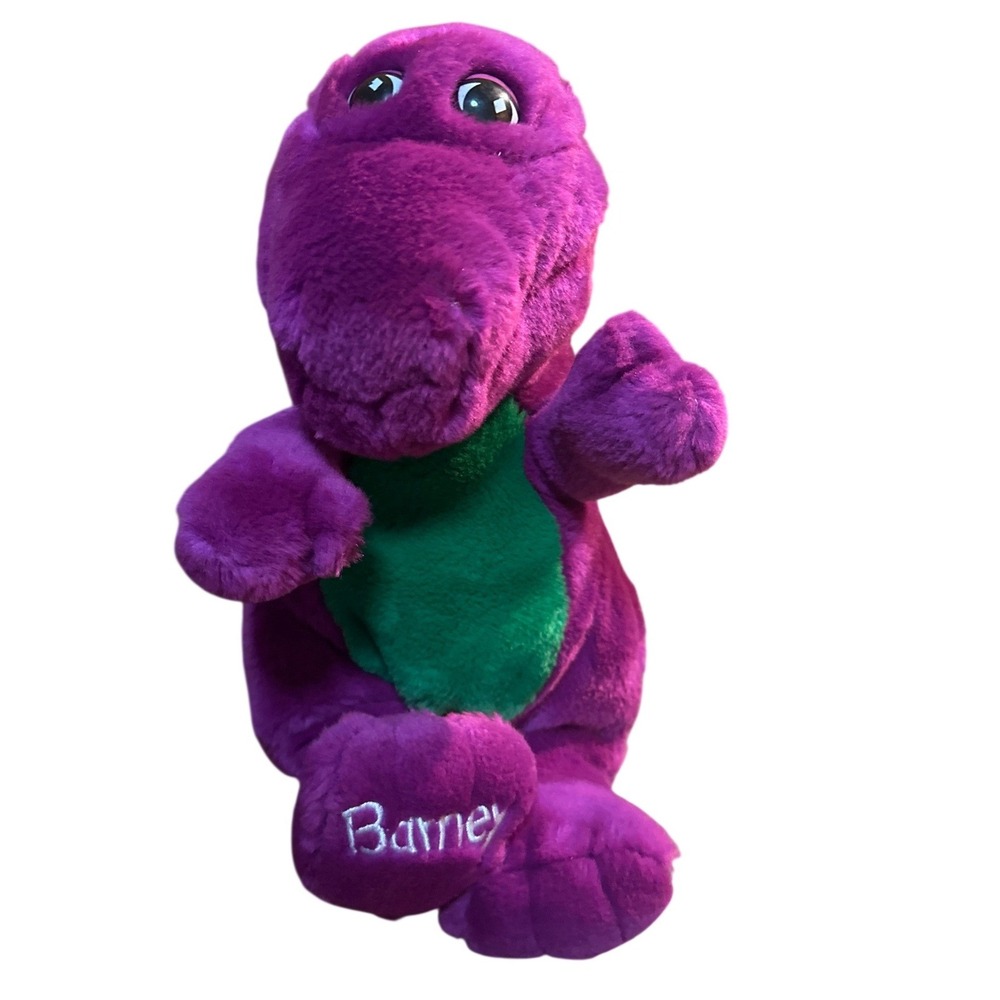 Vintage‎ Barney the Dinosaur Plush Purple Stuffed Animal Lyons Partnership 10"
